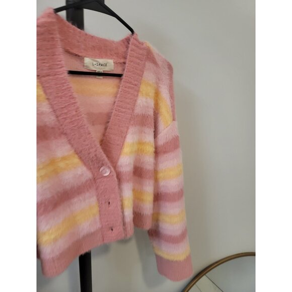 L*Space Pink and Yellow Striped Sweater - Picture 2 of 9